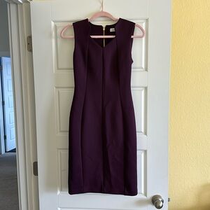Dark plum colored dress.